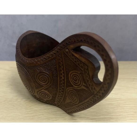 Yugoslavian Shepherd Ceremonial Wedding Cup, Hand Carved Wood, Folk Art … - Picture 6 of 7